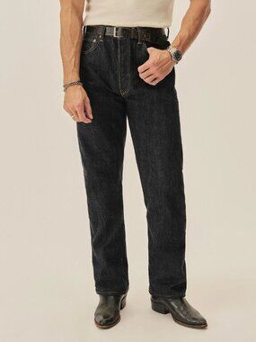 Buck Mason NWT Japanese Loomstate Selvedge Full Saddle Jean Dark Wash Size 33